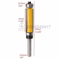 Mũi Router Phay Thẳng Bi Trên – Dưới 37mm Cốt 6.35 mm