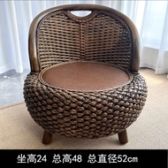 39bD เก้าอี้หวายทอสำหรับระเบียง เก้าอี้ขนาดเล็กสำหรับบ้าน เก้าอี้พักผ่อนในห้องนั่งเล่น เก้าอี้มีพนัก