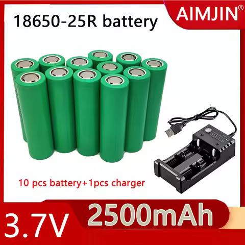 18650 25R 3.7V 2500mAh NEW High-quality Rechargeable Lithium Battery, Large Capacity Energy Storage 