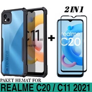 2-in-1 Case Package for REALME C20 C11 2021 SOFT Case Fusion ARMOR FREE TEMPERED GLASS