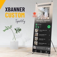 Banner Wisuda Custom Desain Spotify XBanner Sidang Skripsi + Stand