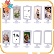 Double Sided Standing Picture Frames 4x6 Inch 2 Side Pedestal Picture Frames Plastic White Photo Fra