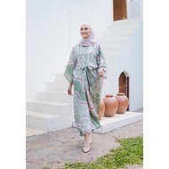 Baju Batik Wanita Dress Kaftan Batik Hijab Syari Muslim Jumbo Modern