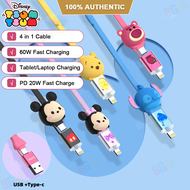 (4 IN 1)65W 100% Authentic Disney Cable Fast Charging PD Cable 20W Type-C to Lightning USB to Lightning Cable With data transmission USB Cable Type-C to Type-C Cables LY8