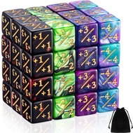 Sumind 48 Pieces MTG Dice Counters Token Dice Glitter D6 Dice Cube Loyalty Counter Dice Compatible w
