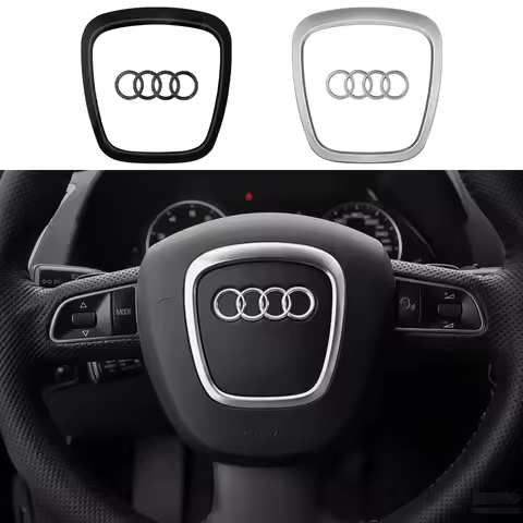Car Logo Steering Wheel Center Cover Replacement Trim Decor Accessories For Audi A6L A4L Q5 A8L A3 Q