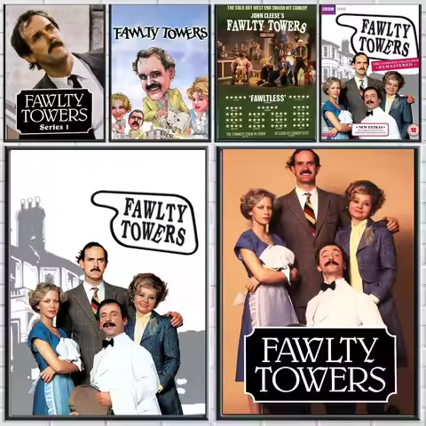 tv series F-Fawlty Towers-S Poster Peel and Stick Wall Art for Cafe Office Bar and Home Decoration
