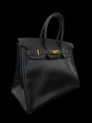 HERMES Birkin 35 Cushvel 金色五金 黑色