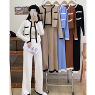 [VIRAL FASHION] 40412 sharona knitted 3pcs set CLOTHES three m shopWanita