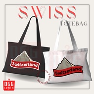 DGGCloth Swiss Totebag Screen Printed Swiss/Switzerland Souvenirs, Swiss Country Souvenir Bag Type 4