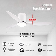 Ceiling Fan With Light DC Motor Ceiling Fans 24W Tri Color Light Ceiling Fan Free Standard Installation