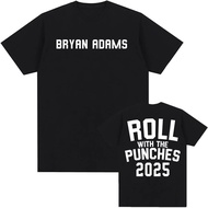 COD BRYAN ADAMS Singer Printing T-shirt ROLL WITH THE PUNCHES TOUR 2025 Tshirts Short Sleeve Cotton 