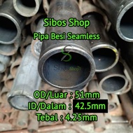 Seamless Iron Pipe Od 51mm Id 42.5mm Thickness 4.25mm Length 10cm to 70cm