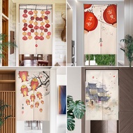 New Chinese Style Perforation-free Cloth Door Curtain New Chinese Koi Partition Curtain Festive Decoration Decorative Curtain