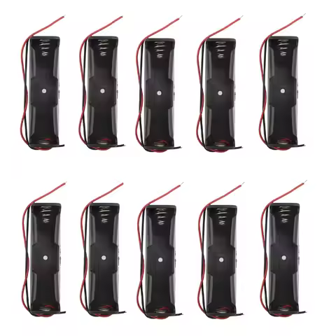10pcs 18650 Battery Case Holder 3.6V - 4.2V Power Bank Plastic Storage Box Case With Lead Wire 1X 18