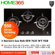 EF 3 Burners Built-In Hob EFH 7635 WT VGB