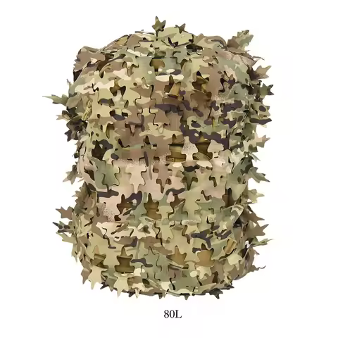 3D Bionic Leaf Shape Disguised Net Backpack Cover 60L 80L Laser Cut Hunting Backpack Cover Paratroop