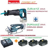 MAKITA DJR187Z CORDLESS RECIPROCATING SAW(SOLO)+DUM168Z CORDLESS GRASS SHEAR+3x.30AH