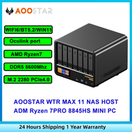 AOOSTAR WTR MAX 8845HS 11 bay NAS host AMD Ryzen 7 PRO 8845HS DDR5 5600MHz M.2 SSD PCle4.0 OCulink p