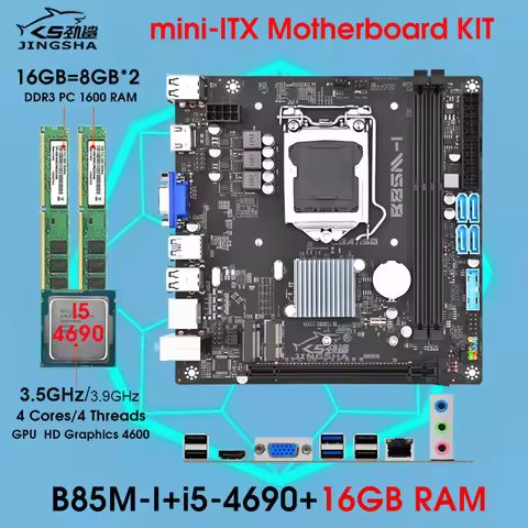 B85 Motherboard Kit set with i5 4690 CPU and 16GB DDR3 RAM Combo Placa Mae Desktop Assembly LGA 1150