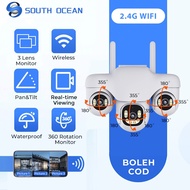 South Ocean V380 Pro 12MP CCTV Three lens Outdoor Wireless CCTV 4G SIM Card CCTV Waterproof Camera