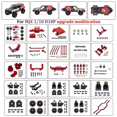 MJX H18P Brass Metal Upgrade Kit Steering Cup Axle Gear Cover for 1/18 RC Car