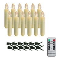 10PCS Christmas Candles Remote Controlled Timed LED Electronic Candle With Clip