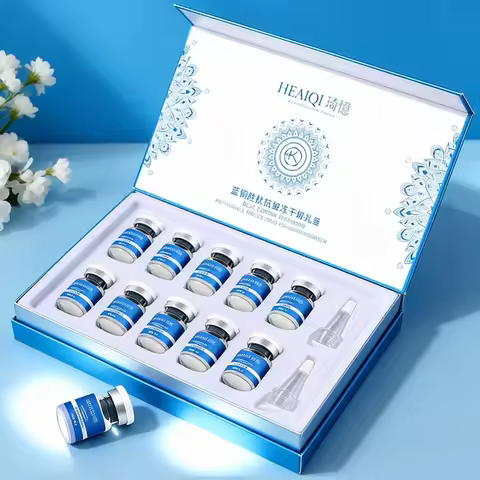GHK-Cu High Purity 98% Blue Copper Peptide Essence Freeze-Dried Powder Set Anti Wrinkle Essence Shri