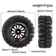 1.3" Aluminum Beadlock Wheels & Mud Terrain Tires Set for 1/24  RC Crawlers Ascent UDIRC UCX24  Upgr