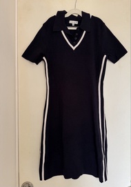 Women knit dress navy 假兩件polo領針織連身裙 網球裙RL Zara style