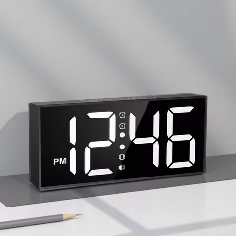 Clock Vibrating Alarm ORIA Vibrating Alarm Clock 7.5'' Large Display LED Clock Loud Alarm Clock with