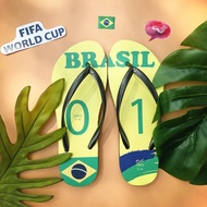 女款國家隊足球紀念夾腳拖鞋 軟Q止滑耐磨人字拖鞋巴西