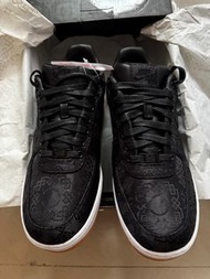 Nike X Fragment X CLOT Air Force 1 black silk 絲綢