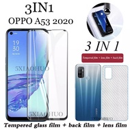 ชุด3in1 ฟิล์ม.ฟิล์มเลนส์กล้อง ฟิล์มกระจกเต็มจอ ฟิล์มหลัง 3in1 OPPO A53 A95 A74 A15 A16 A93A54 A94 A3