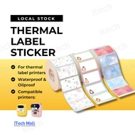 (For P50) Thermal Printable Label Sticker Roll Color Transparent Waterproof