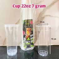 [ 1 PACK 50 PCS ] Plastic Cup / TPP Cup PP Slim 18 oz / 22 oz - 18OZ Slim Flat PLASTIC CUP / 22oz Sl