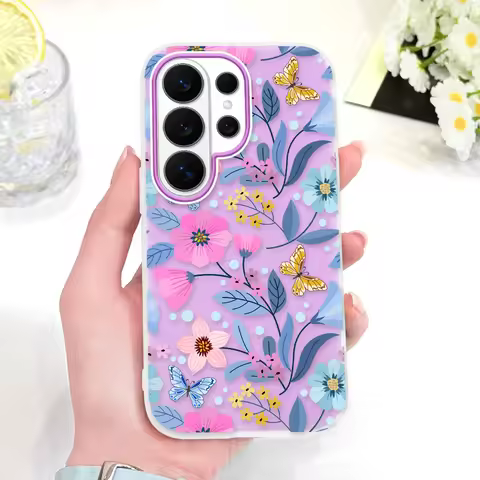 Bright Flowers Phone Case For Samsung Galaxy S26 S25 S24 S23 Plus Ultra 5G Candy Colored Cover