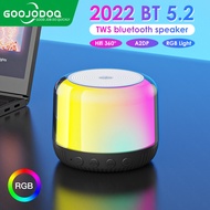 GOOJODOQ Speaker Bluetooth Portable Speaker Stereo Mini LED HiFi Wireless Speaker