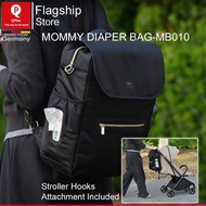 Qplay Backpack Mommy Diaper Bag MB010. Stroller Hooks, Changing mat included.