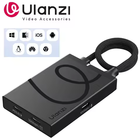 Ulanzi H1 4 in 1 Dual USB-C 3.2 4K HDMI Media Hub Multiport Adapter Type-C for Iphone 16 15 Android
