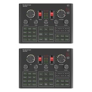 ♣2 Set V9X PRO Sound Card,Audio Mixer For Live Broadcast Recording Phone Computer PC Live Record ☁웃