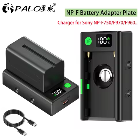 NP-F Battery Charger Adapter NP F Plate Adapter 1/4in for Sony NP-F750 F550 F970 NP F960 F980 NPF Ch