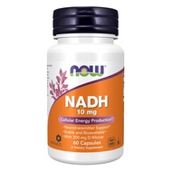 NOW Supplements, NADH (Reduced Nicotinamide Adenine Dinucleotide) 10 mg with 200 mg D-Ribose, 60 Veg