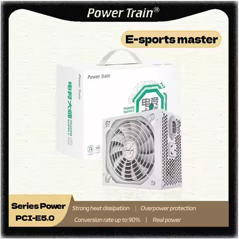 POWER TRAIN PC PSU Power Supply Unit White Rated 500W 600W 750W 850W 120mm Fan 220V ATX Desktop comp