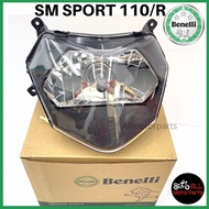 Sm SPORT 110/R 80000H390003 Head LAMP w BULB Large LAMP Ready To Bull &amp; SOCKET BENELLI