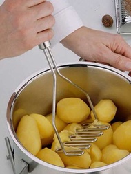 1入不鏽鋼搗蛋器，用於製作搗蛋馬鈴薯、鱷梨沙拉和其他食物