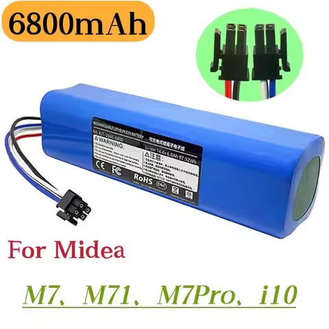 Suitable for Midea Sweeter M71 M7Pro Robot Battery M7Max I 10 Capacity 6800Mah Battery Replacement A