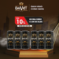 [Combo (12) lon 330ml] Bia Black Đại Việt, Bia đen sản xuất theo luật bia tinh dòng của Bia Đức, khô
