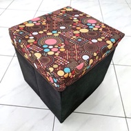 Foldable Home Storage Stool Minimalist Fabric Storage Box Footrest Foot Stool Seat 30 x 30 x 30cm