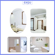 Oval Square 3D Acrylic Mirror Wall Sticker Self Adhesive for Bathroom Home Decor 【EXQU】